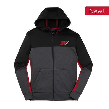 Sport-Tek® Tech Fleece Colorblock Full-Zip Hooded Jacket - 8123693203710